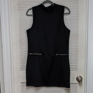 Black mini zipper dress